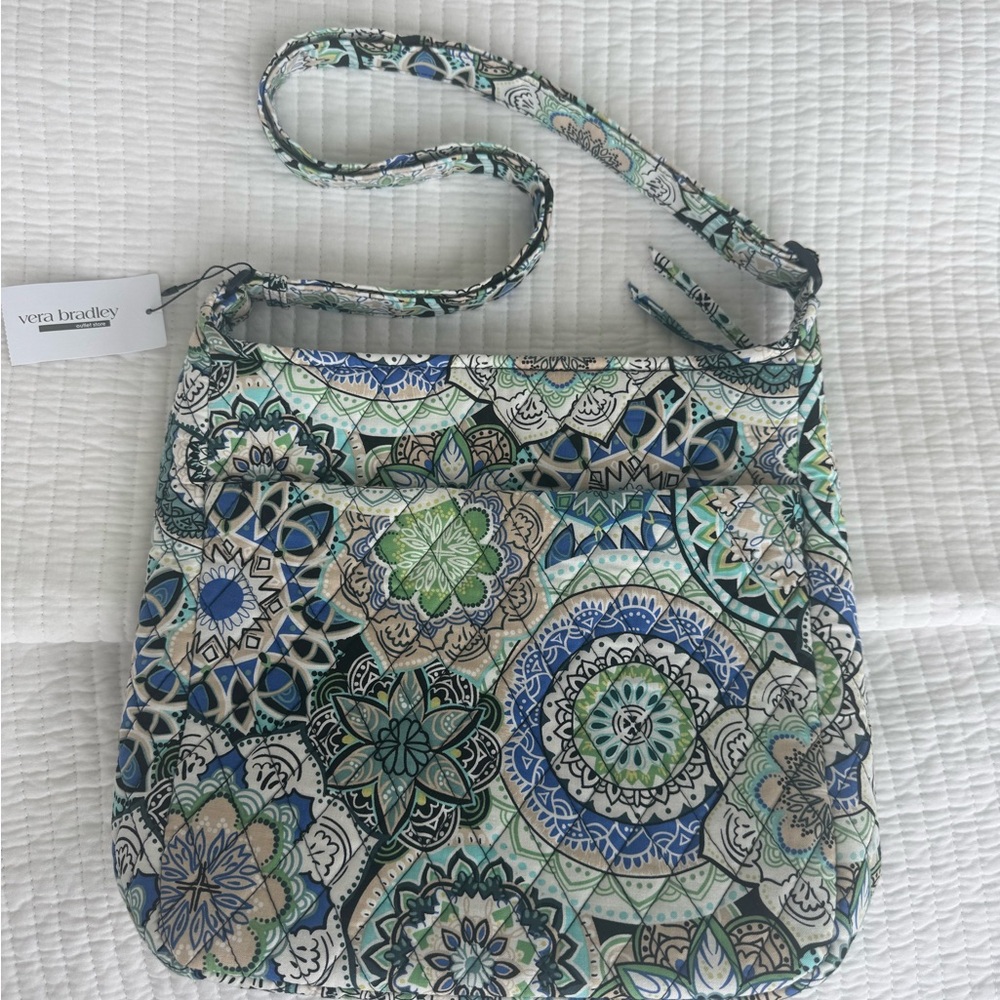 Vera Bradley Women's  XL Crossbody - Blue and Green